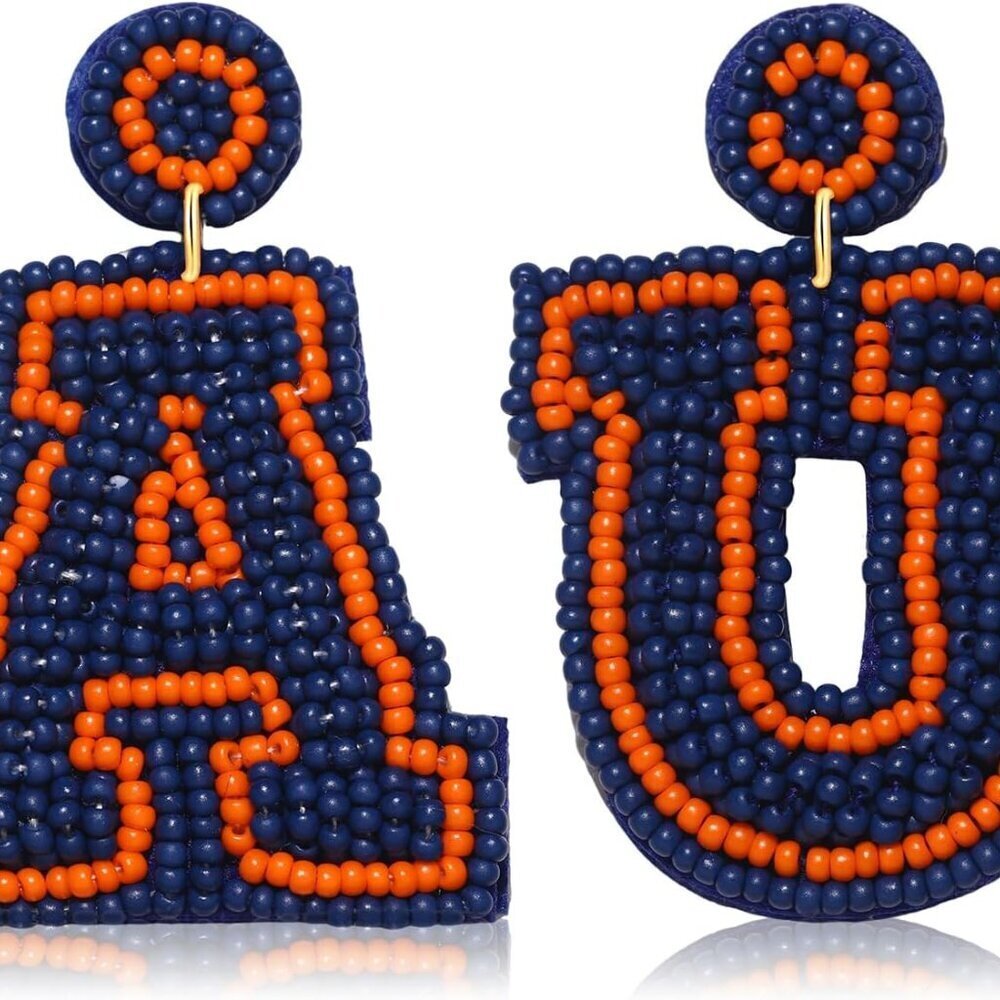 Sports Dangle Earrings Beaded Team Spirit Jewelry for Game Day